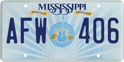 MS license plate AFW406