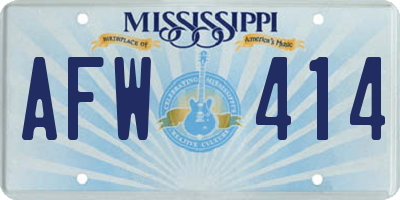 MS license plate AFW414