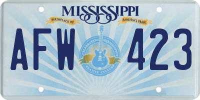 MS license plate AFW423