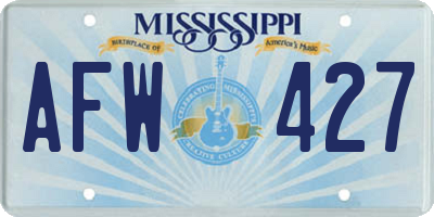 MS license plate AFW427