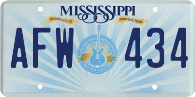 MS license plate AFW434