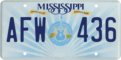 MS license plate AFW436