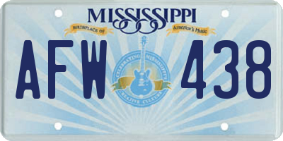 MS license plate AFW438