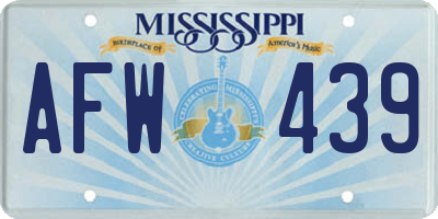 MS license plate AFW439