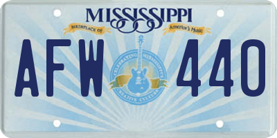 MS license plate AFW440