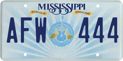 MS license plate AFW444