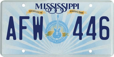 MS license plate AFW446