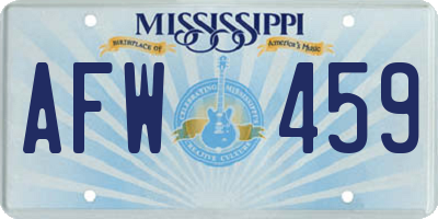 MS license plate AFW459