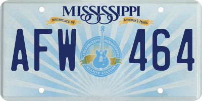 MS license plate AFW464