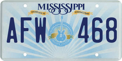 MS license plate AFW468