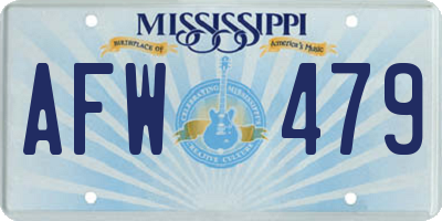 MS license plate AFW479
