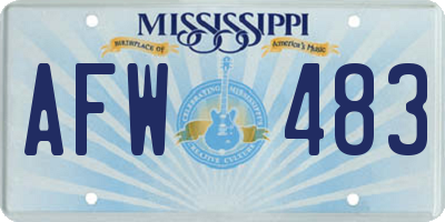 MS license plate AFW483