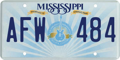 MS license plate AFW484
