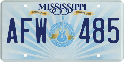 MS license plate AFW485