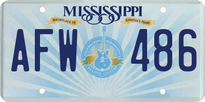 MS license plate AFW486