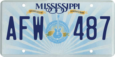 MS license plate AFW487