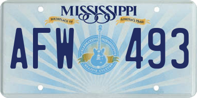 MS license plate AFW493