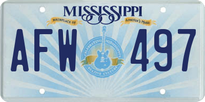 MS license plate AFW497