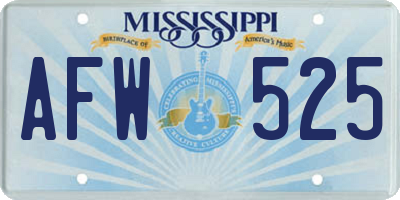 MS license plate AFW525