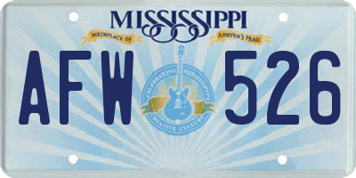 MS license plate AFW526