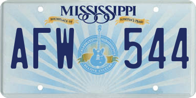 MS license plate AFW544