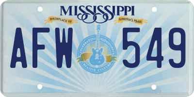 MS license plate AFW549