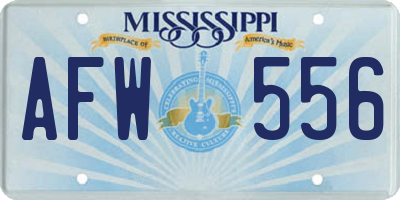 MS license plate AFW556