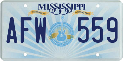 MS license plate AFW559