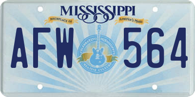 MS license plate AFW564