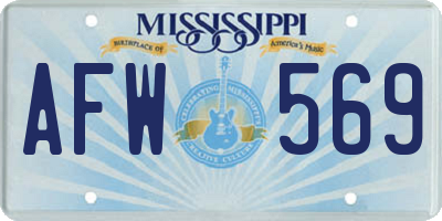 MS license plate AFW569