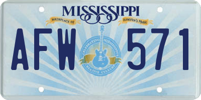 MS license plate AFW571