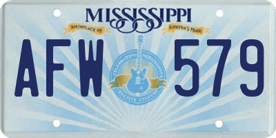 MS license plate AFW579