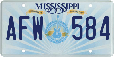MS license plate AFW584