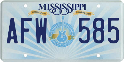MS license plate AFW585