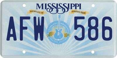MS license plate AFW586