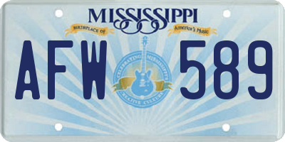 MS license plate AFW589
