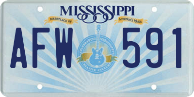 MS license plate AFW591