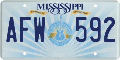 MS license plate AFW592