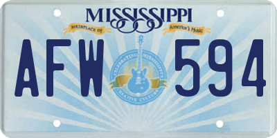 MS license plate AFW594
