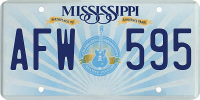 MS license plate AFW595