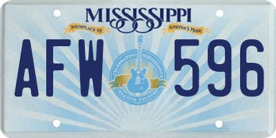 MS license plate AFW596