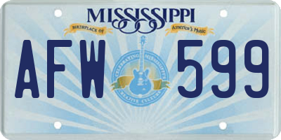 MS license plate AFW599