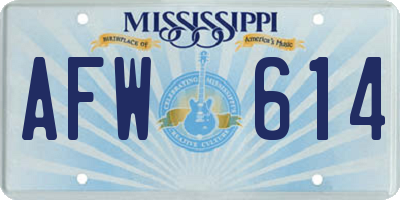 MS license plate AFW614