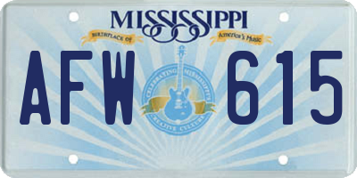 MS license plate AFW615