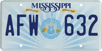 MS license plate AFW632