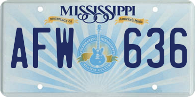 MS license plate AFW636