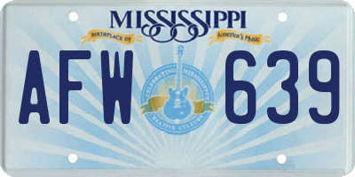 MS license plate AFW639