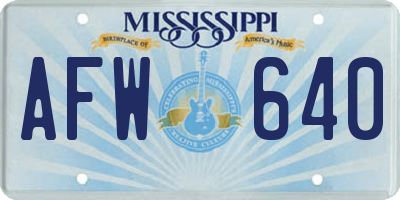 MS license plate AFW640