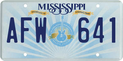 MS license plate AFW641
