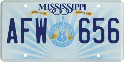 MS license plate AFW656